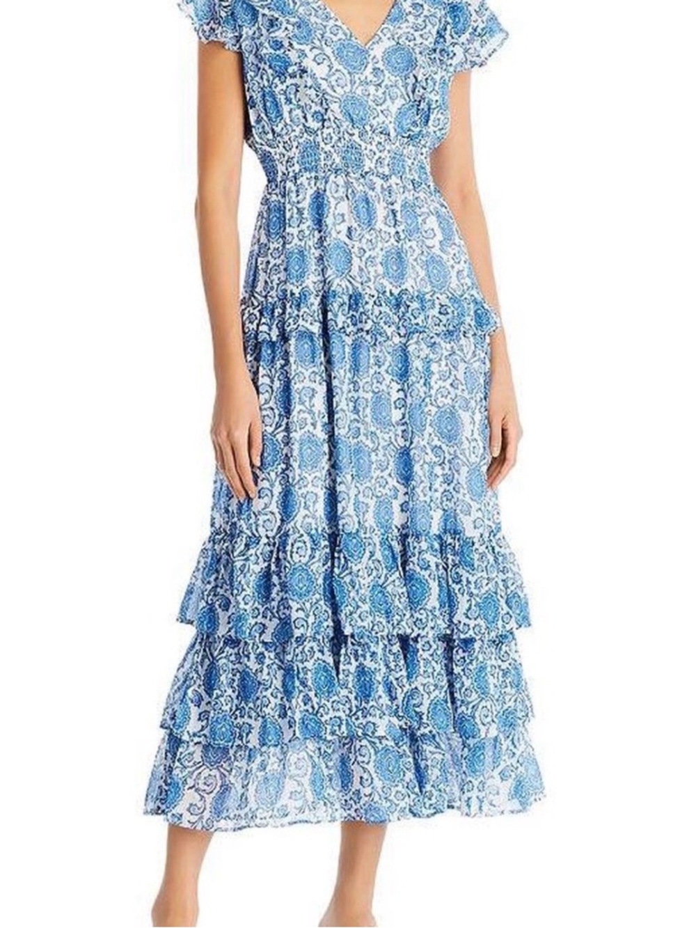 Aqua Blue Tiered Maxi Dress